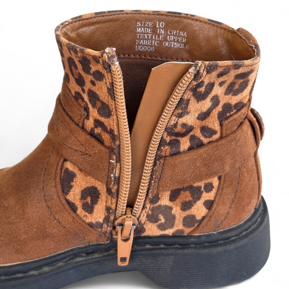 Volatile 'Lottie' Brown Leopard Print Toddler Girls Ankle Boots Size 10 EUC - Picture 12 of 16